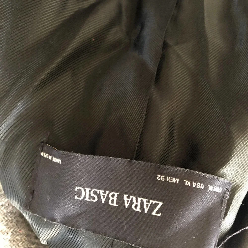 Zara Basic Asymmetric Button Coat Wool Blend Gray Women's Size XL - Picture 10 of 10